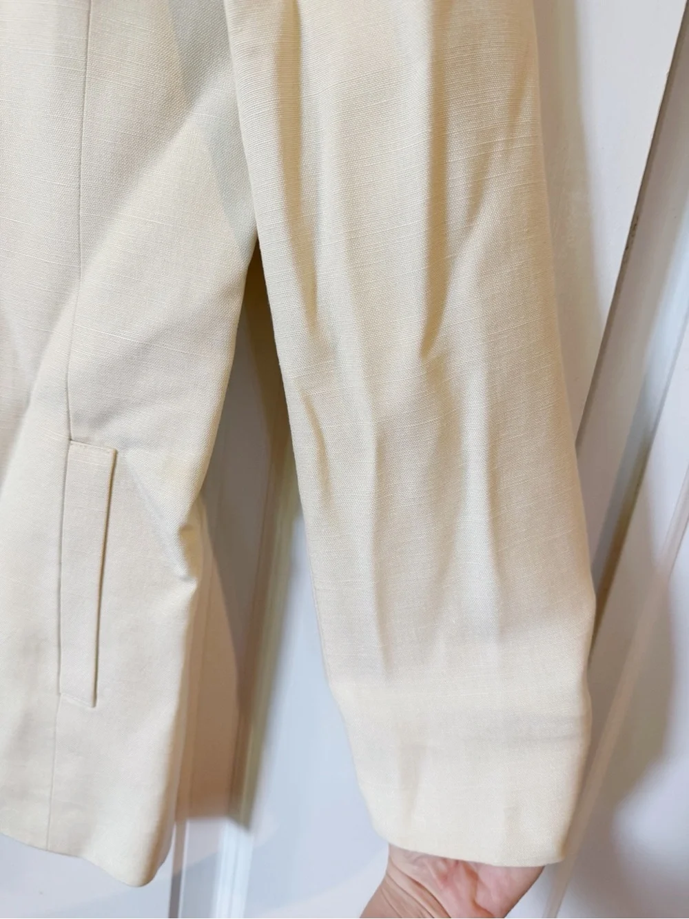 Christian Dior The Suit Cream Collarless Button Jacket - Vintage 10, Modern 6/8